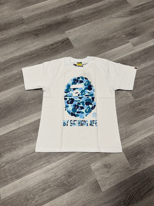 Bape Big Head Blue Camo Tee (White)