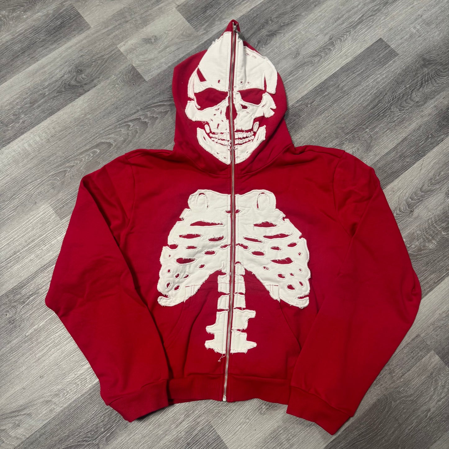 Thats a Awful Lot of Cough Syrup Reaper Full Zip Up Hoodie (Red)