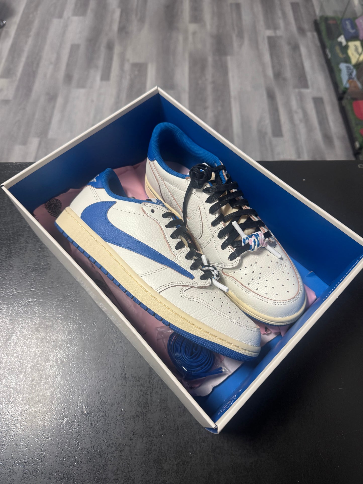 Jordan 1 Low Travis Scott Fragment Sail Military Blue / Preowned