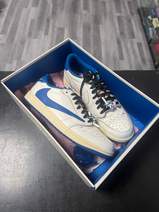 Jordan 1 Low Travis Scott Fragment Sail Military Blue / Preowned
