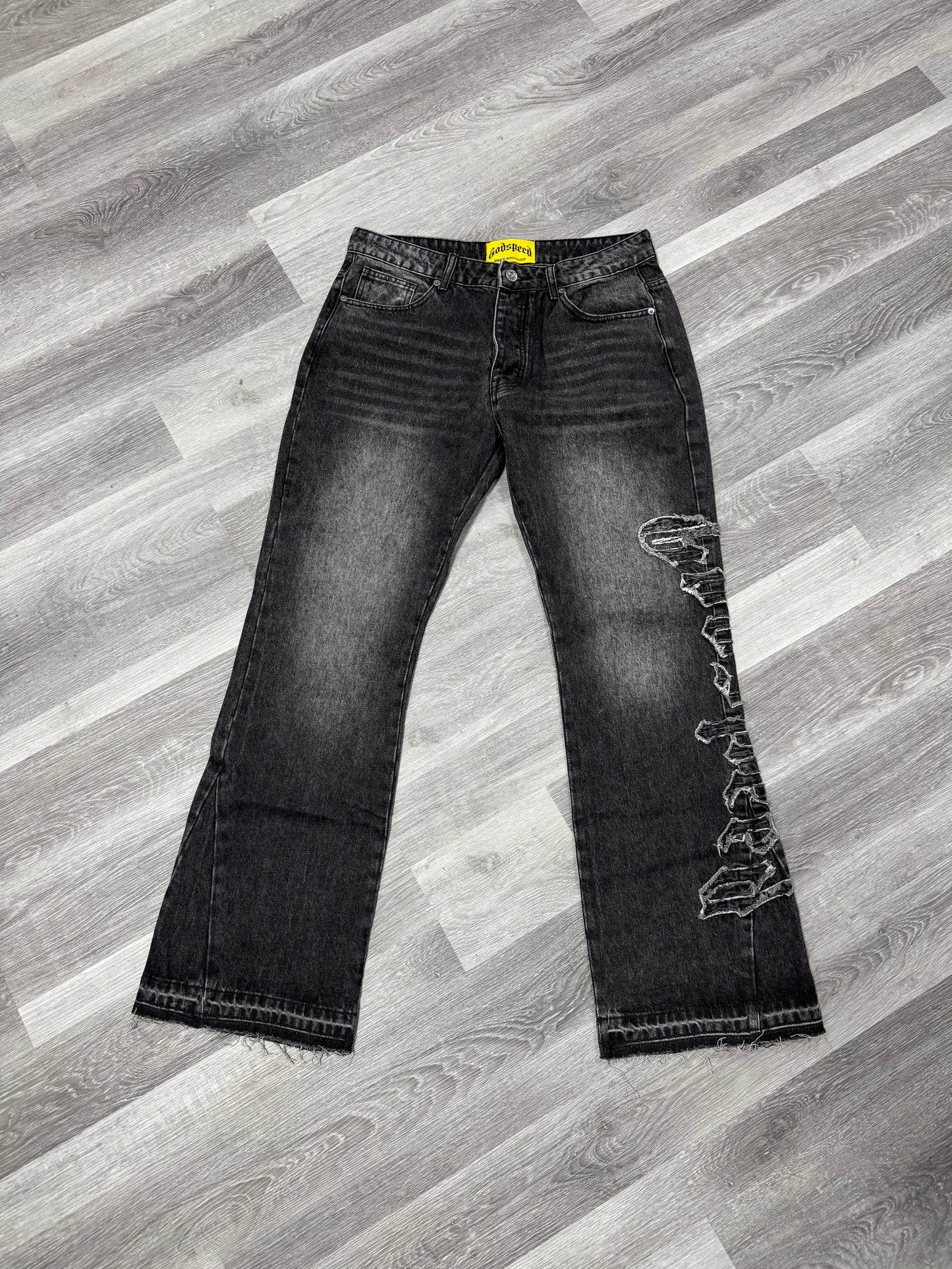 Godspeed Og Stitched Flared Denim (Grey Wash)