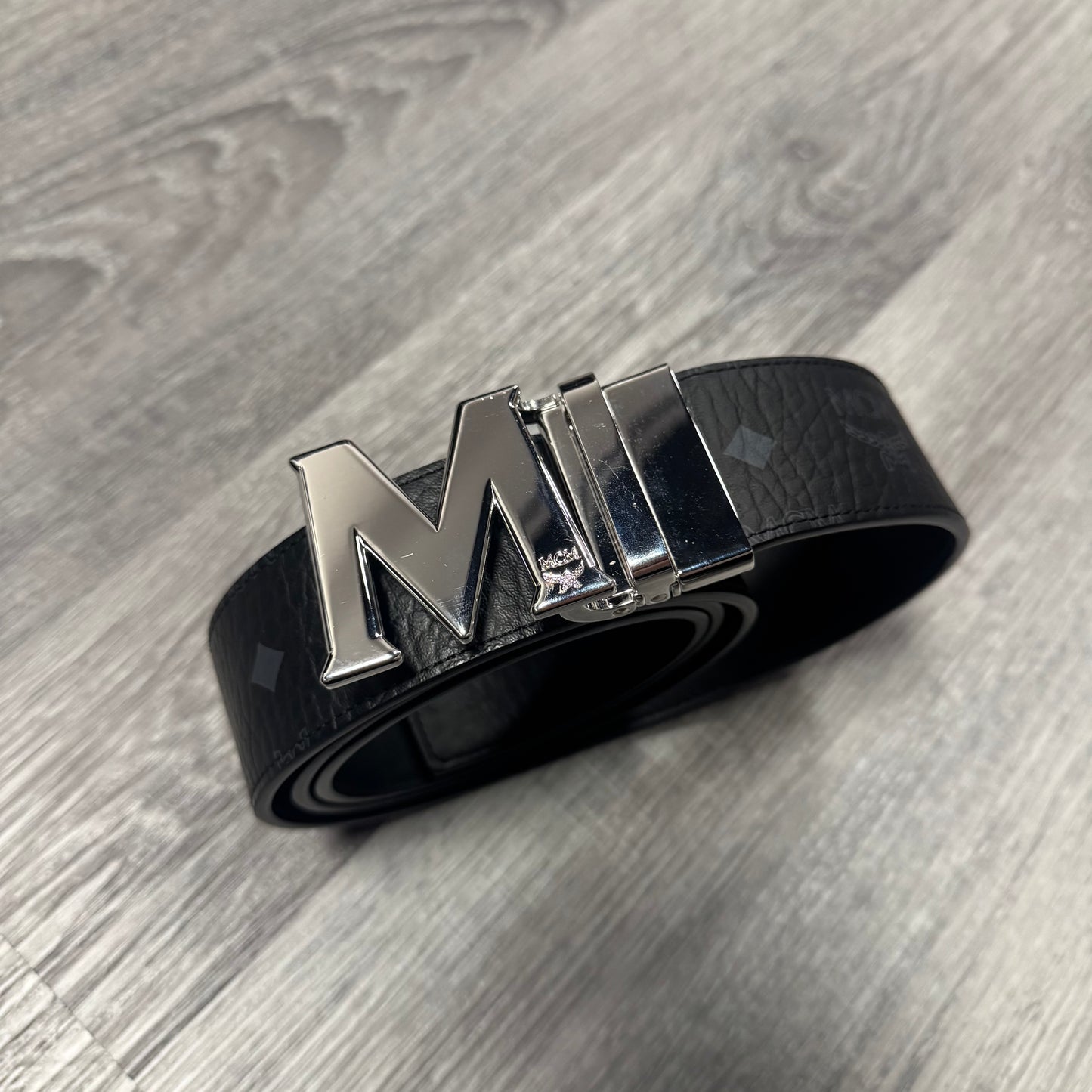 MCM Black Visetos Belt
