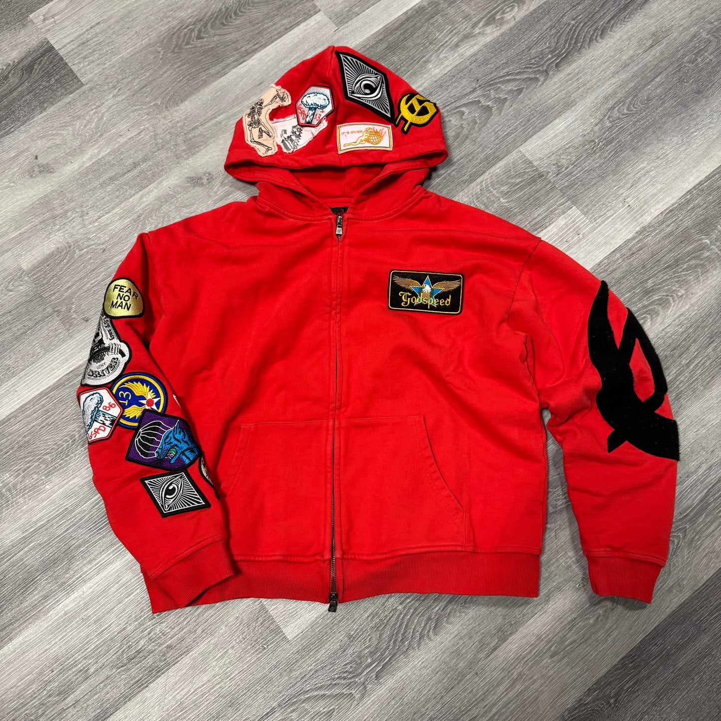 Godspeed Squadron Zip Up Hoodie (Red)