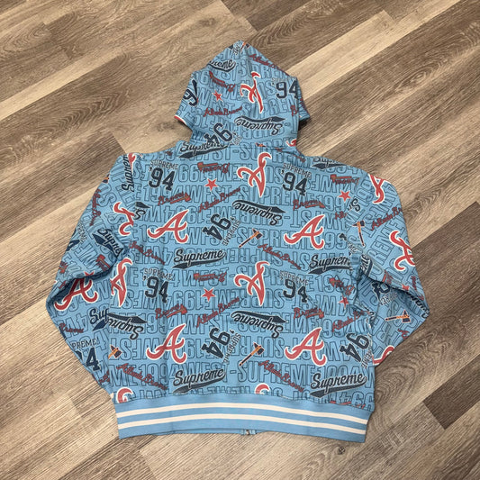 Supreme Mitchell & Ness Atlanta Braves Team Zip Up Hoodie