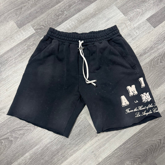 Amiri Collegiate Logo Sweat Shorts (Black)