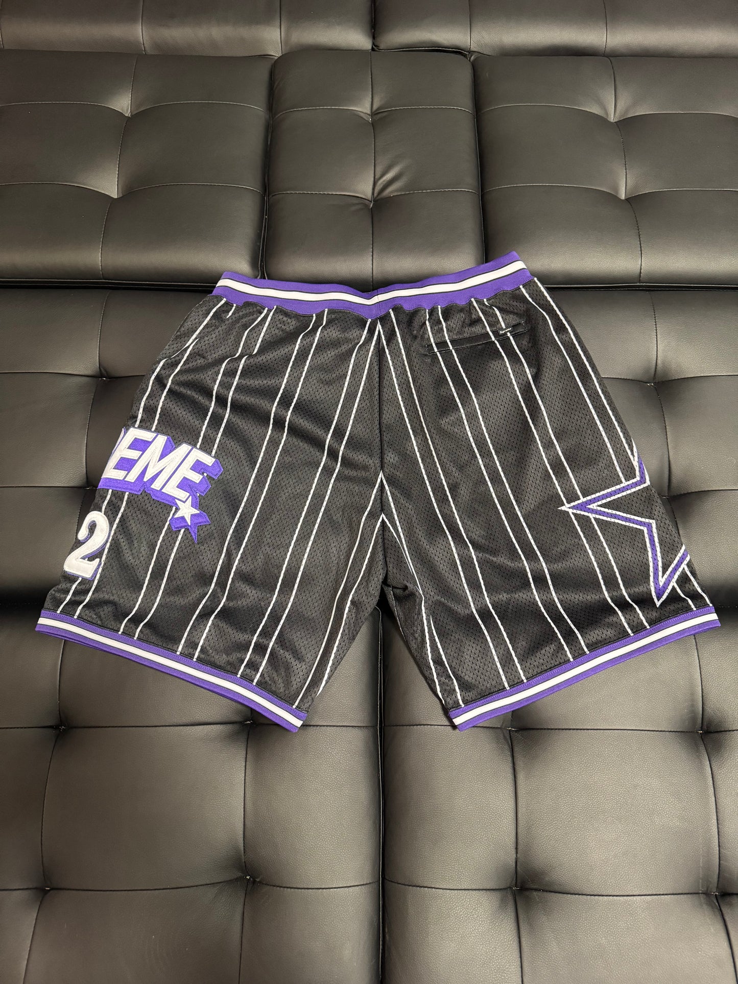 Supreme Pinstripe Star Shorts (Purple)