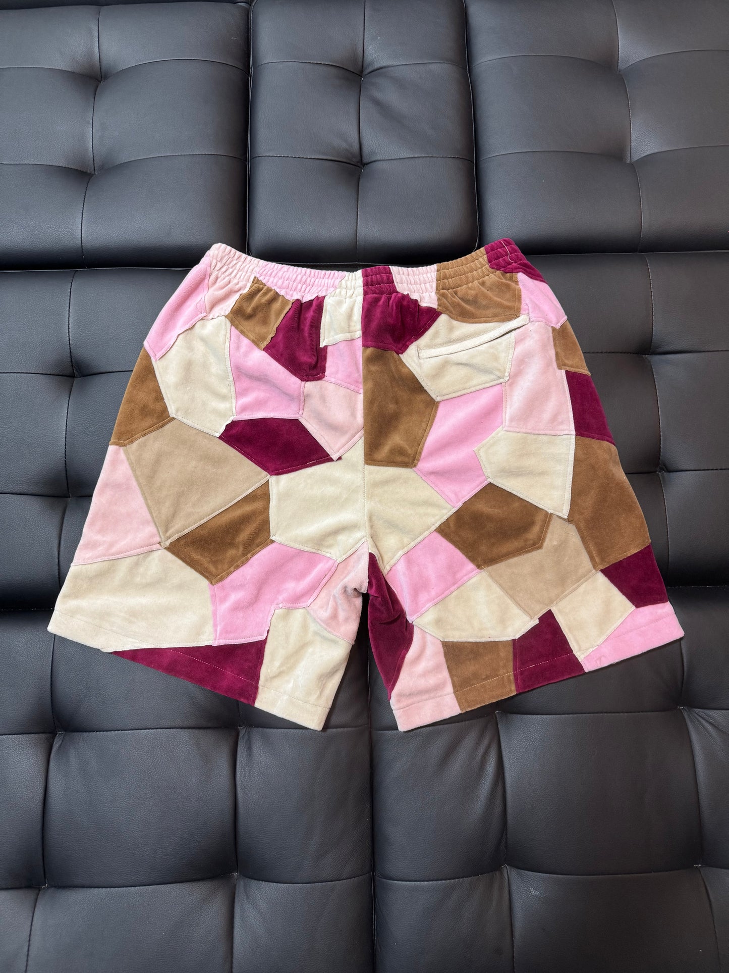 Supreme Velour Patchwork Shorts (Pink)