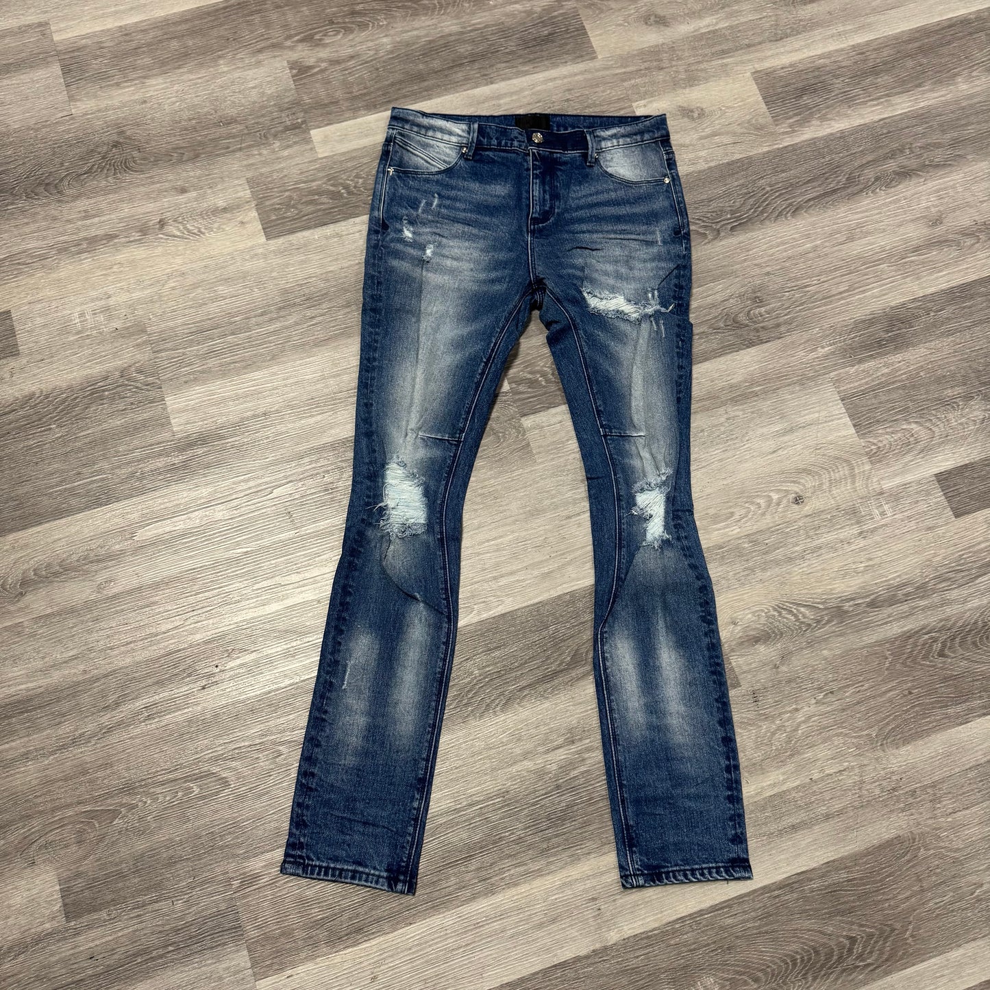 RTA Clayton Distressed Denim Jeans (Blue Wash)