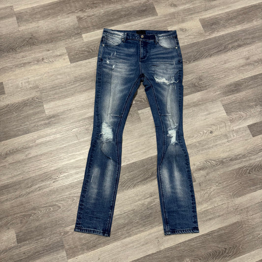 RTA Clayton Distressed Denim Jeans (Blue Wash)