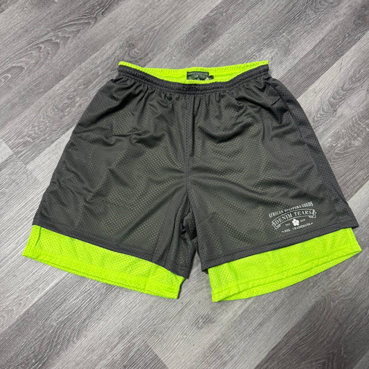 Denim Tears Double Layer Mesh Shorts (Grey/Lime)