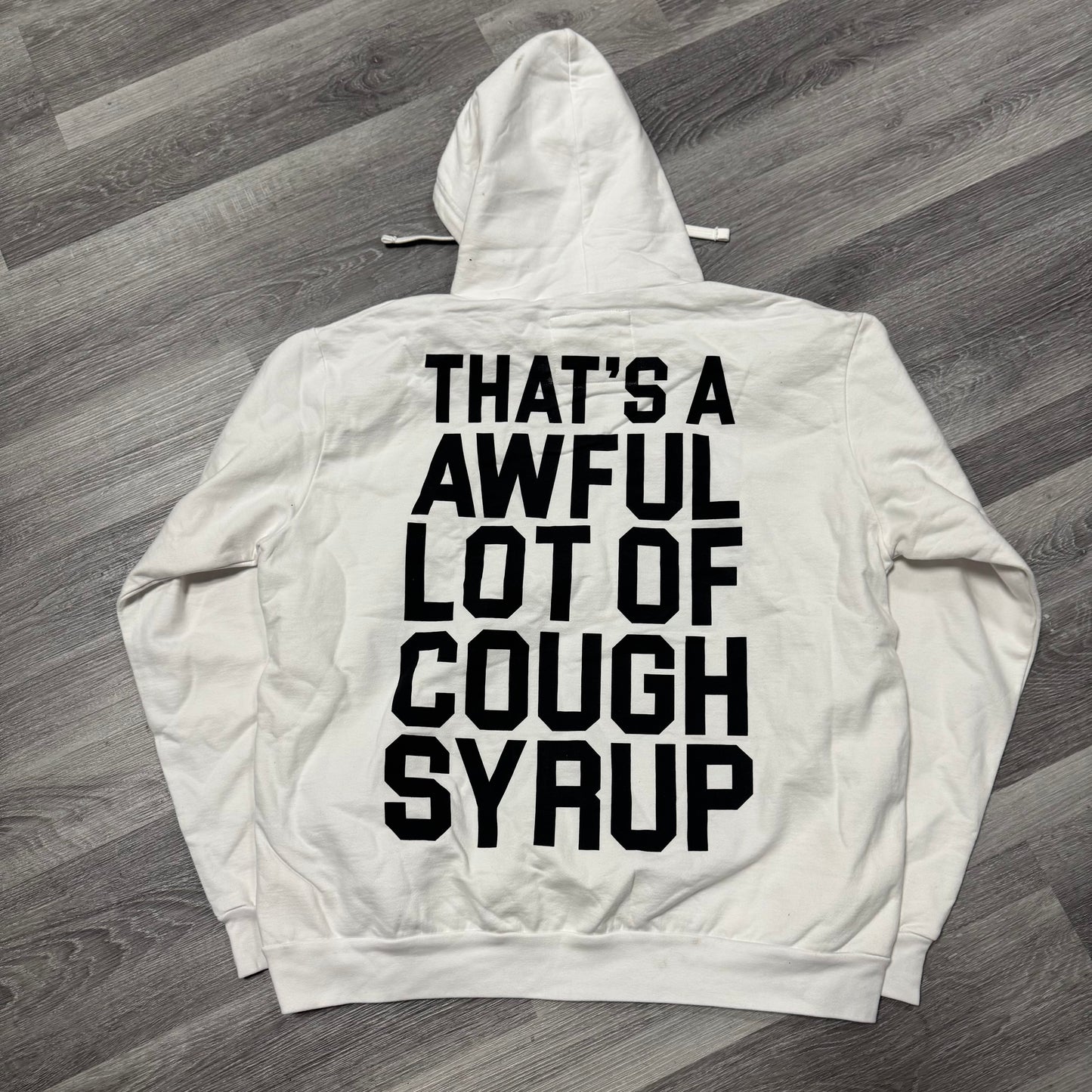 Thats a Awful Lot of Cough Syrup Classic Zip Up Hoodie (White)