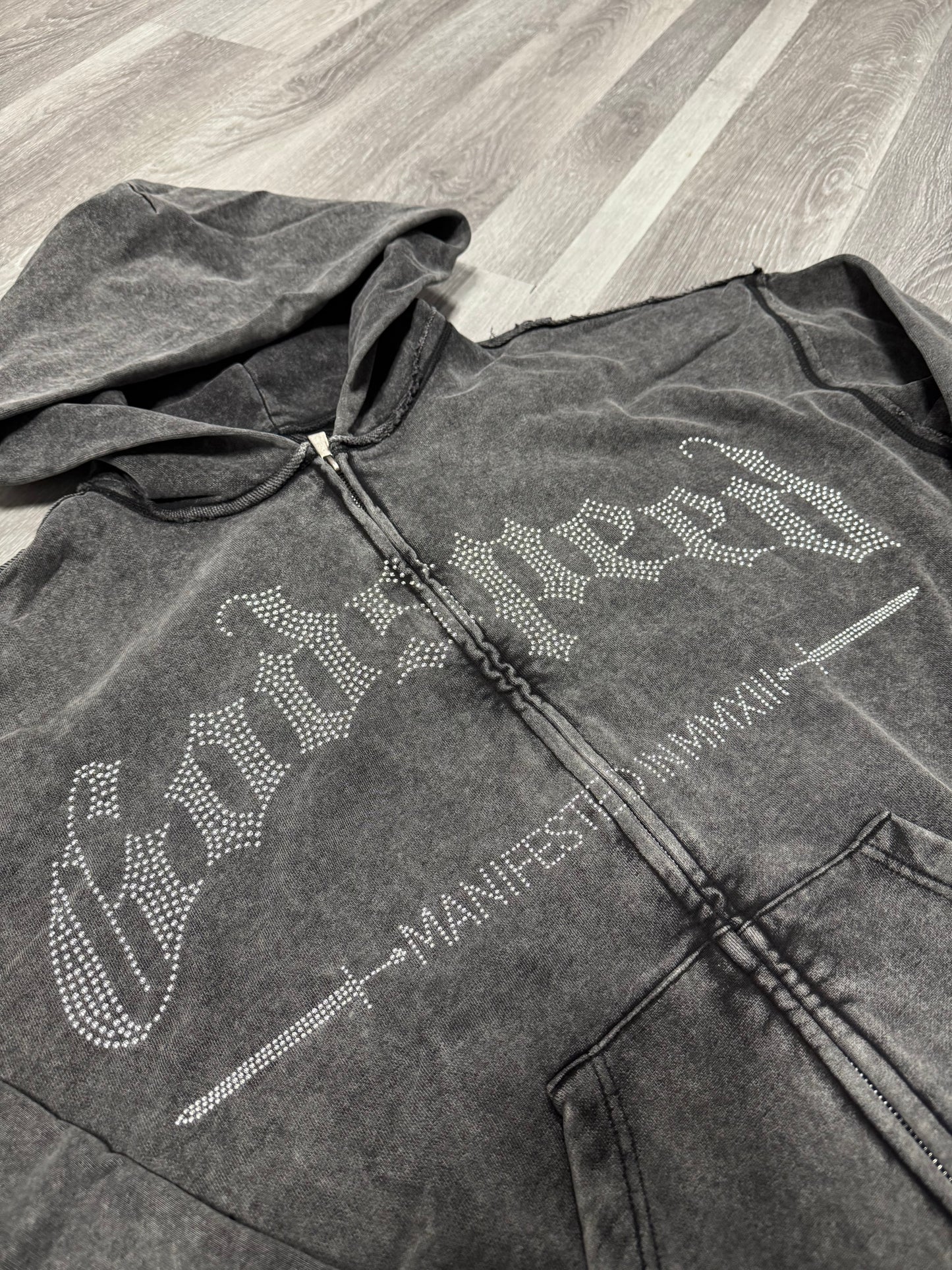 Godspeed Studded OG Logo Hoodie (Grey Wash)