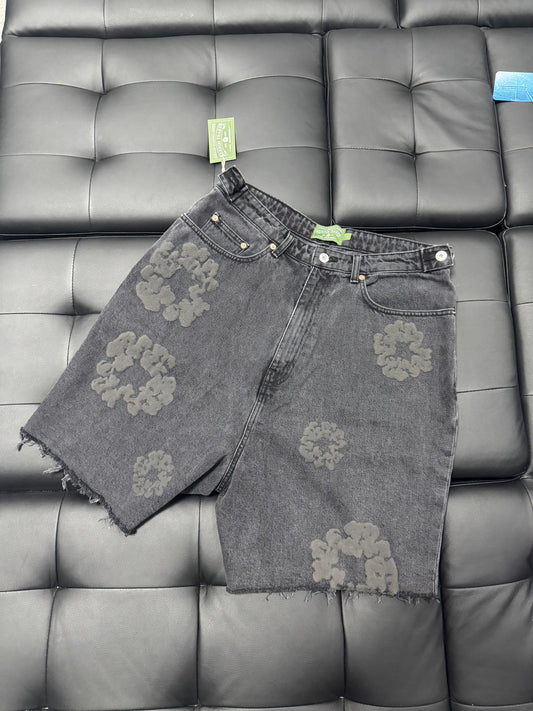 Denim Tears Laser Wreath Denim Shorts (Black)