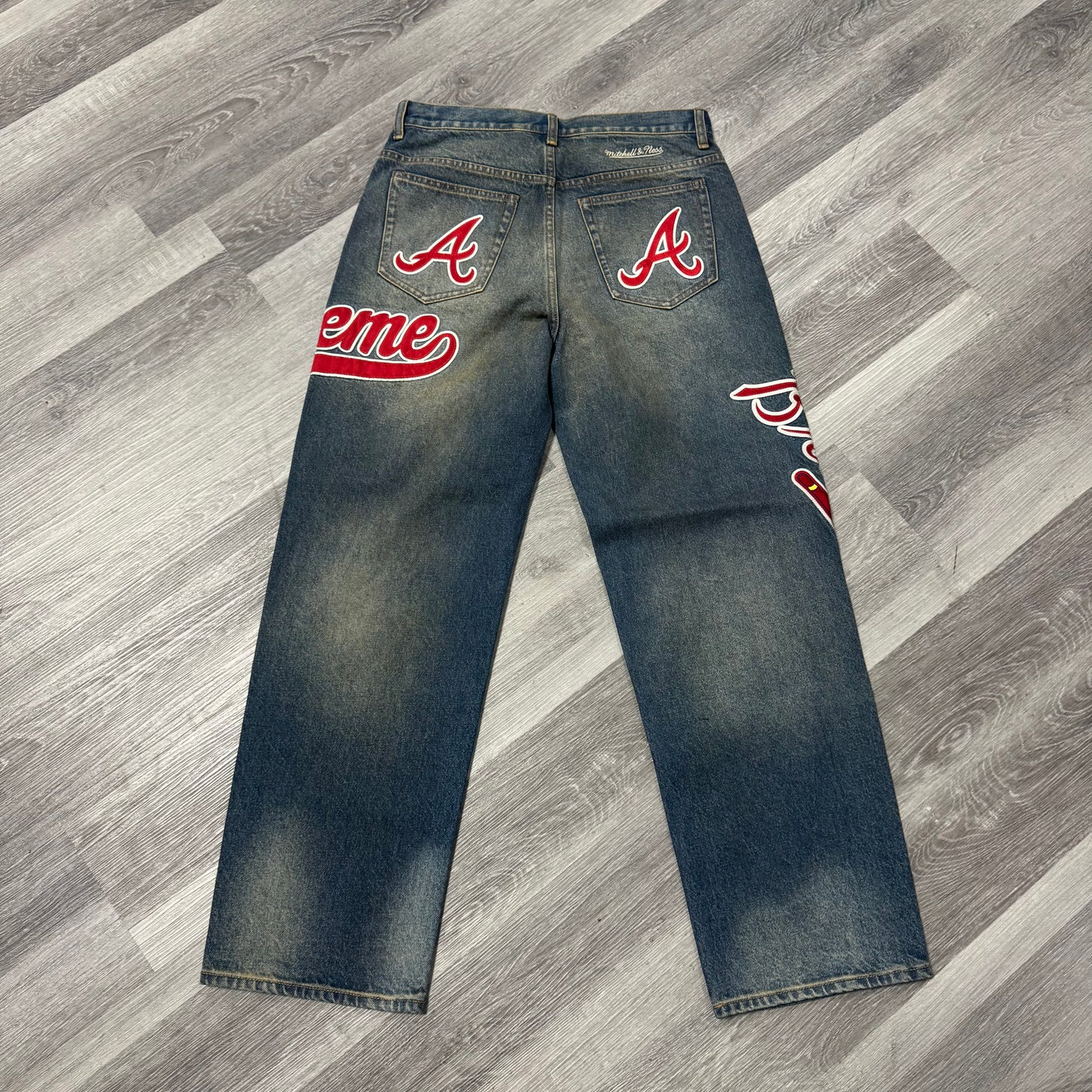 Supreme Mitchell & Ness Atlanta Braves Loose Fit Denim Jeans