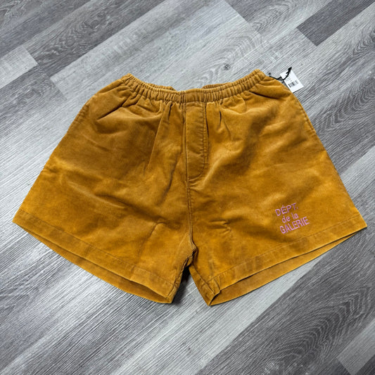 Gallery Dept French Logo Corduroy Shorts (Gold/Pink)