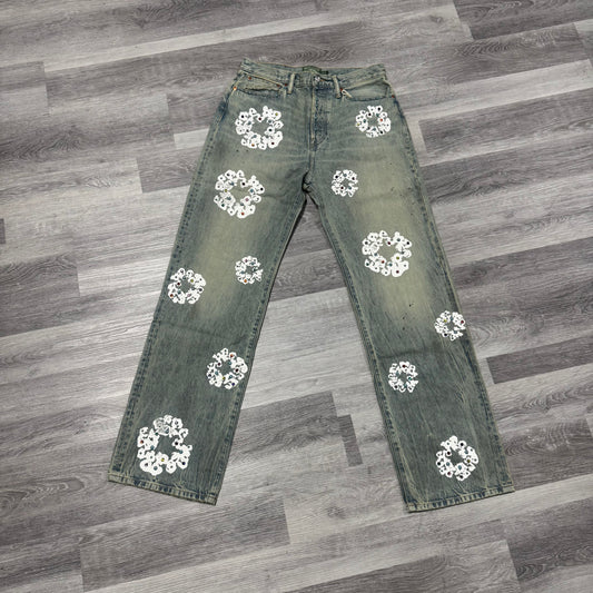 Denim Tears Rhinestone Baggy Dirty Wash Denim Jeans