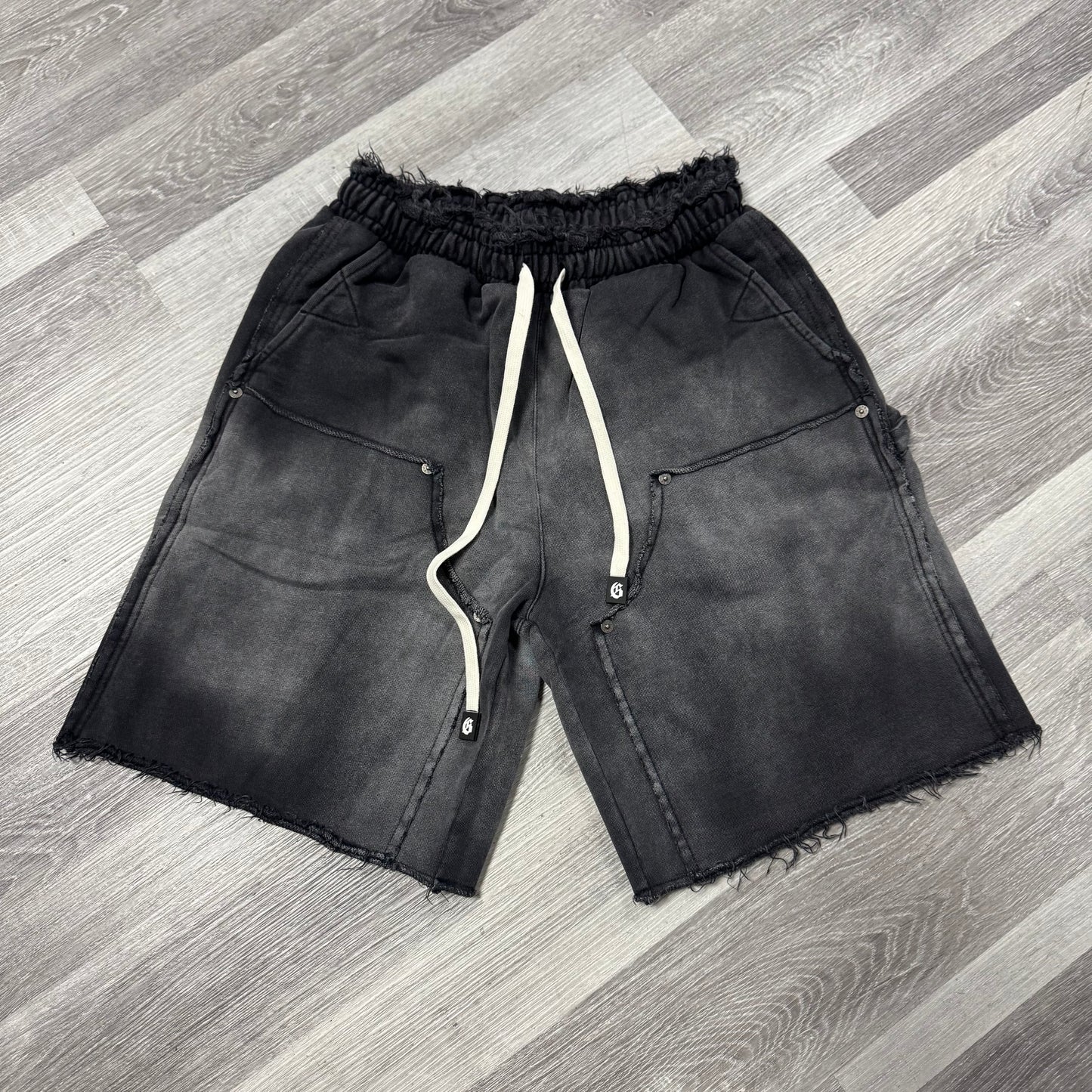 Godspeed Distressed Carpenter Shorts (Black Wash)