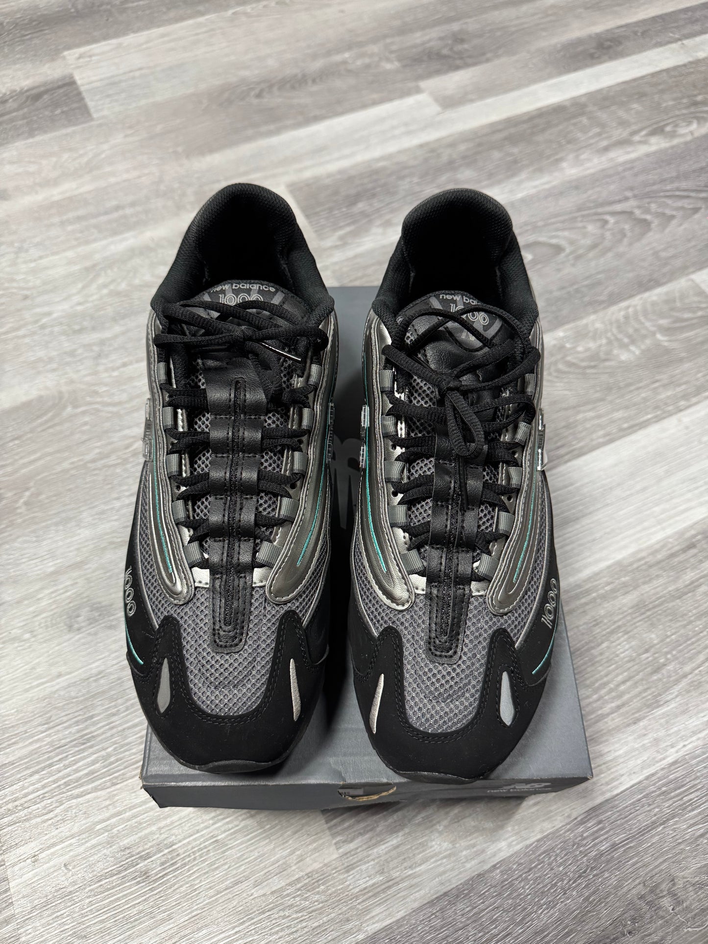 New Balance 1000 Black Tiffany Blue / Preowned