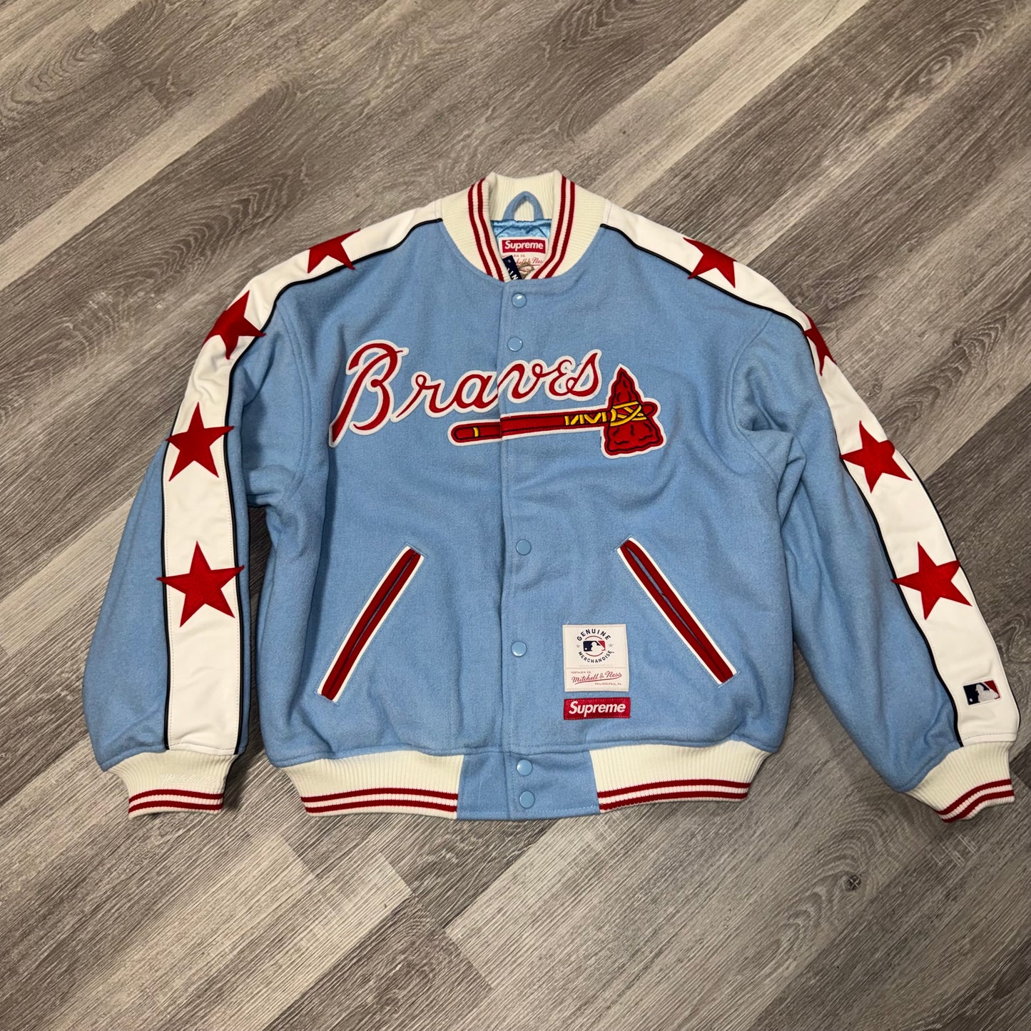 Supreme Mitchell & Ness Atlanta Braves Team Varsity Jacket
