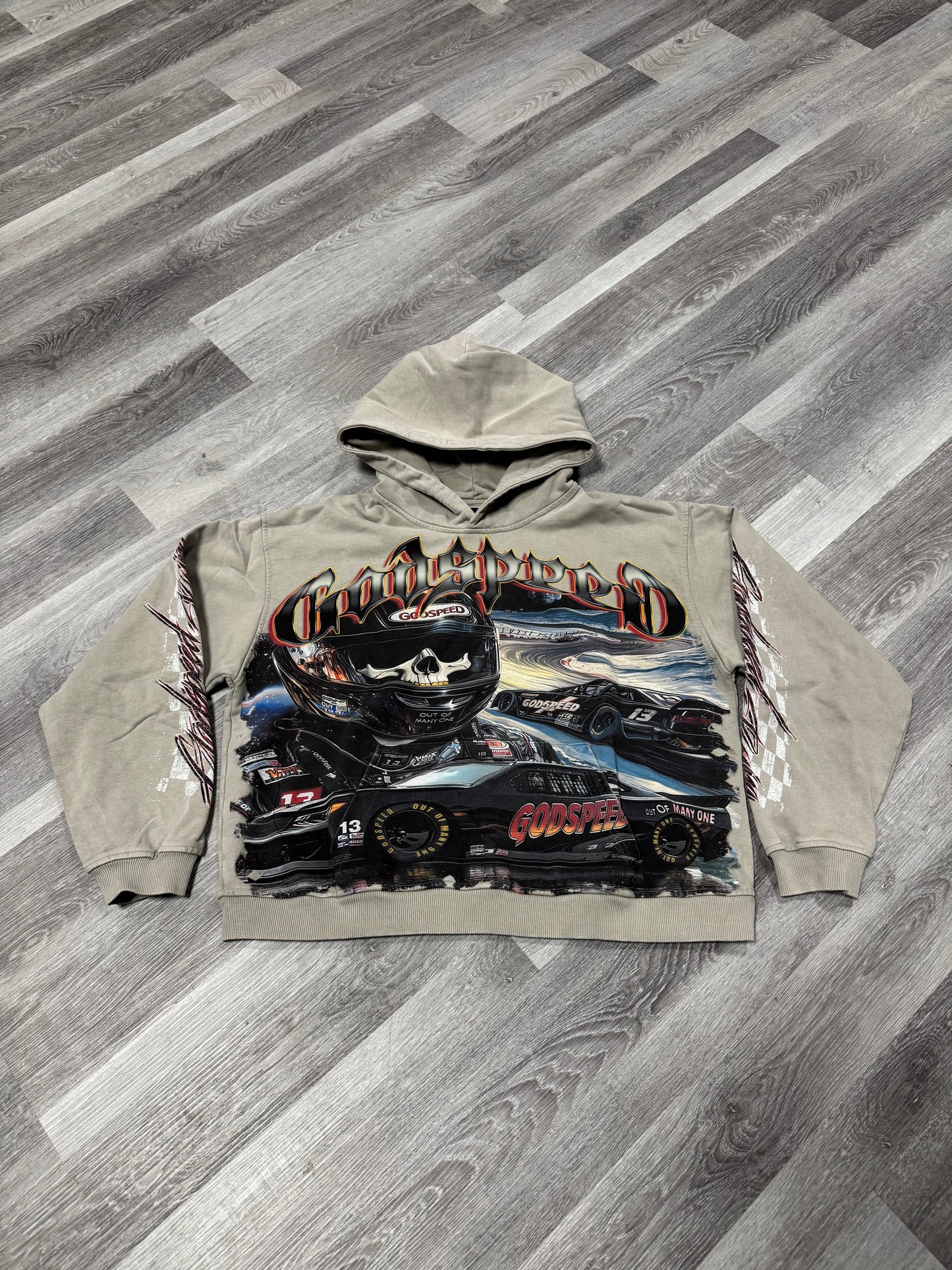Godspeed Racer Hoodie (Stone Grey)