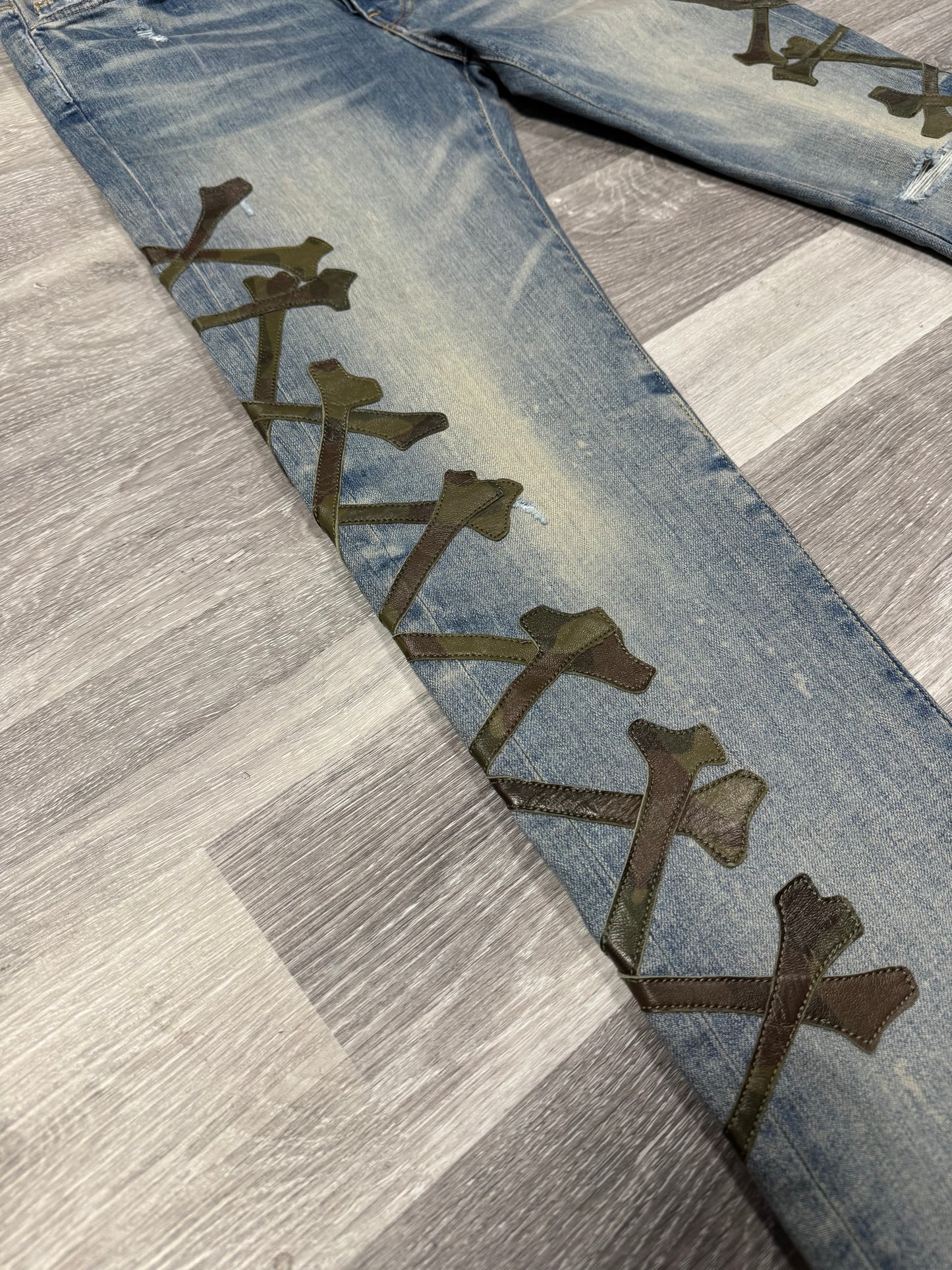 Amiri Camo Bone Denim Jeans