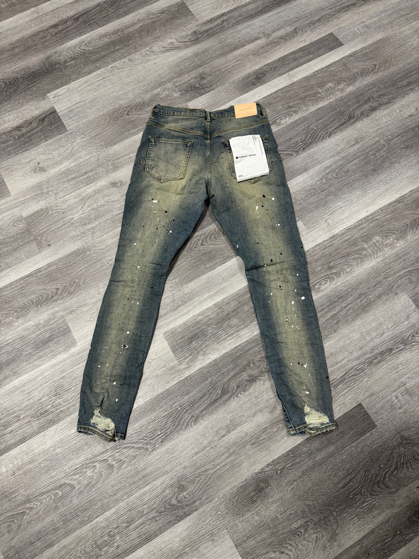 Purple Brand Indigo Destroyed Paint Denim Jeans