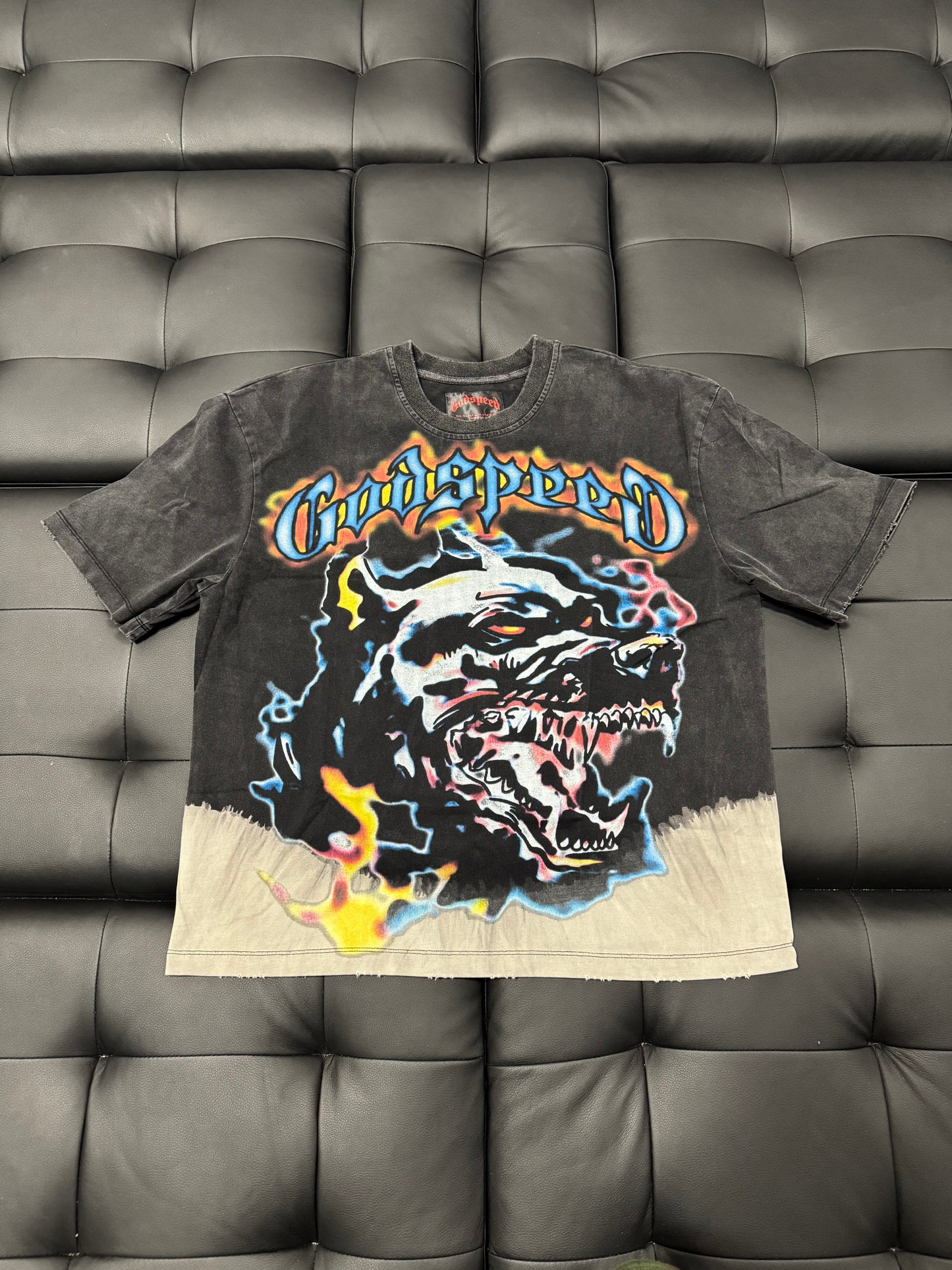 Godspeed Off the Leash Tee (Black Bleach Wash)
