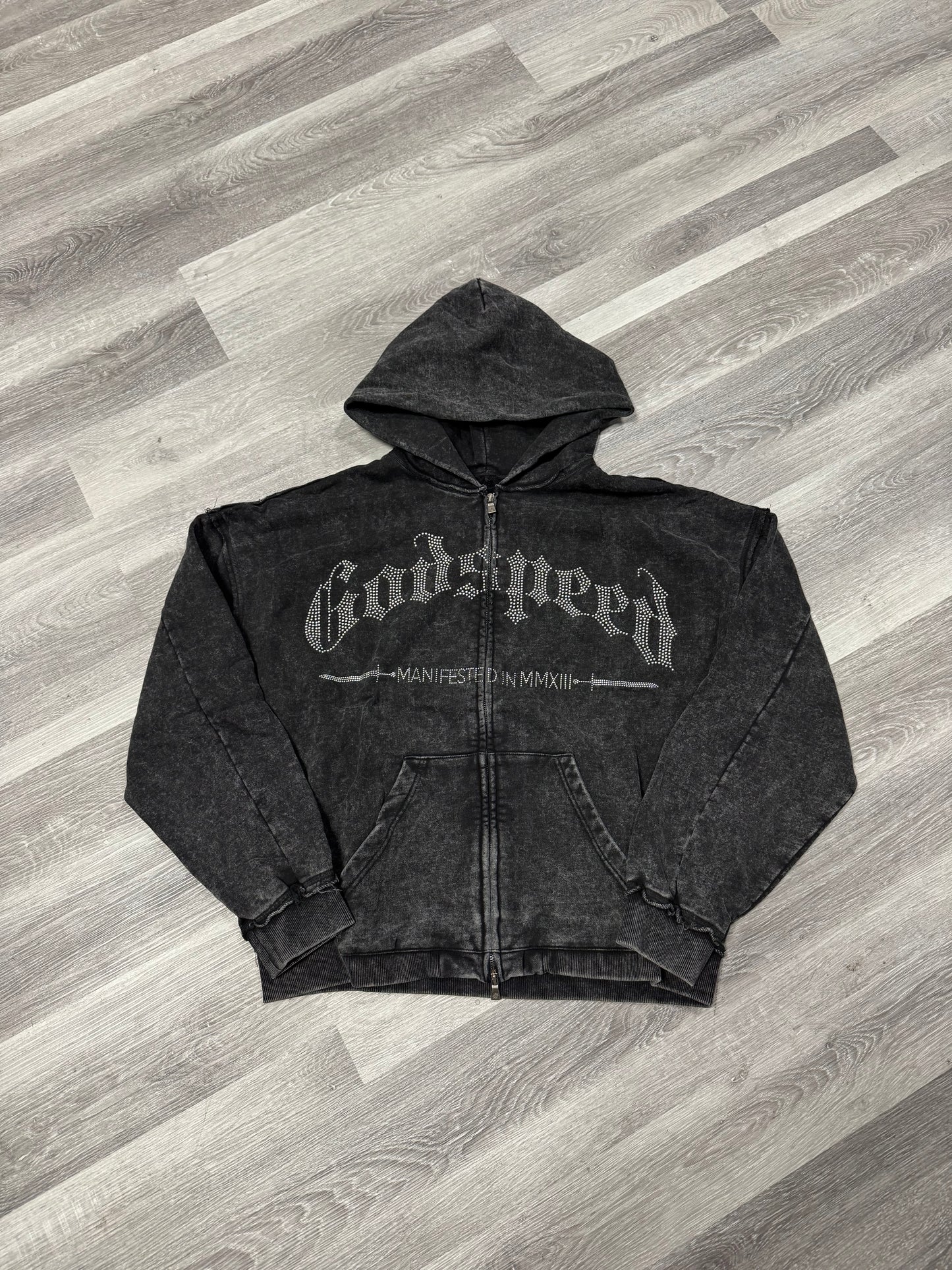 Godspeed Studded OG Logo Hoodie (Black Wash)