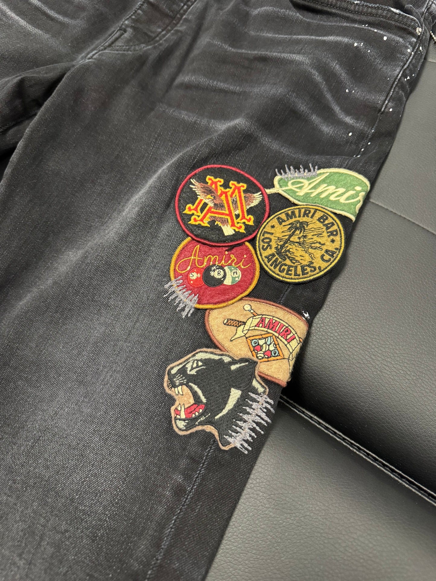 Amiri Black Vintage Patch Denim Jeans