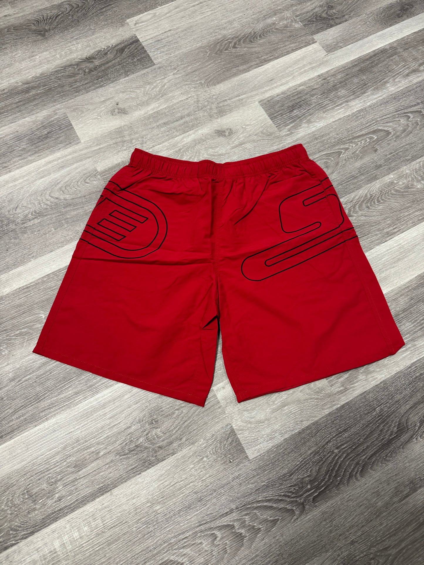 Supreme Big Logo Nylon Shorts (Red)
