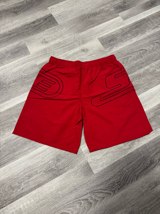 Supreme Big Logo Nylon Shorts (Red)