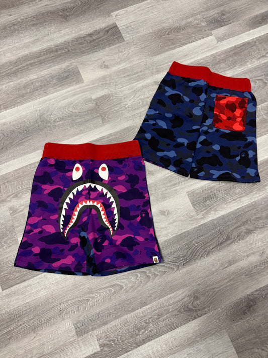 Bape Crazy Camo Sweat Shorts (Purple)