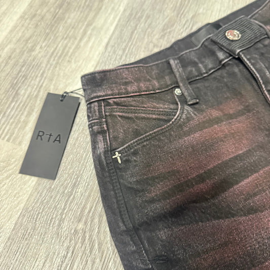 RTA Black Red Glow Denim Jeans