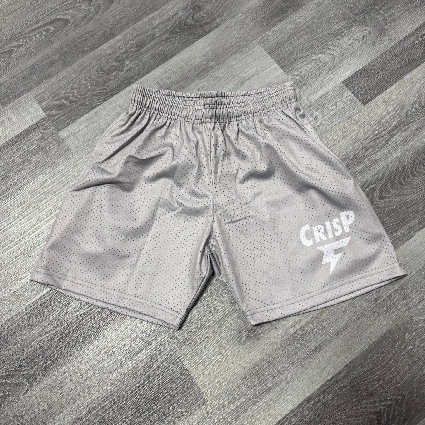 Crispy NYC Logo Mesh Shorts (Grey)