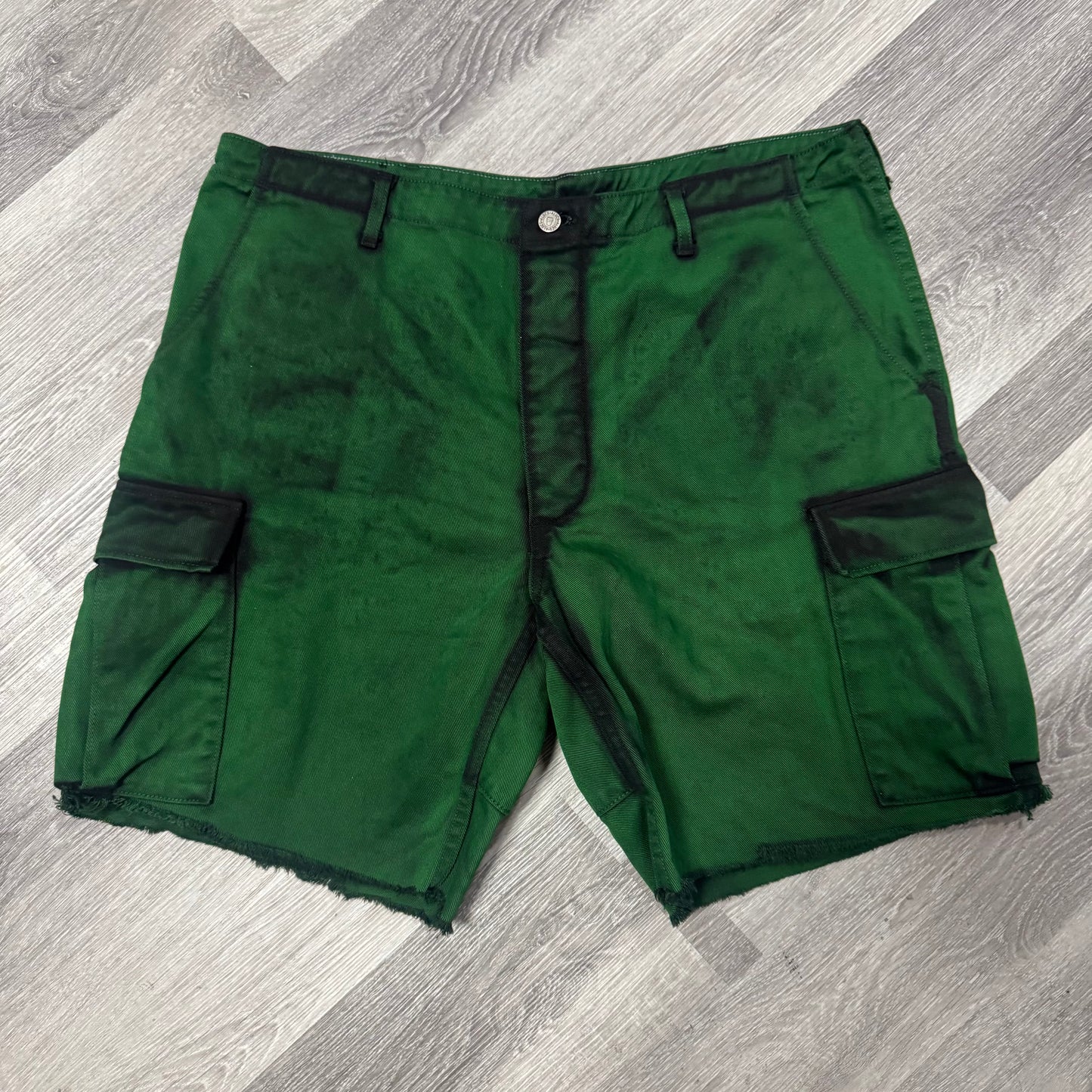 Thats a Awful Lot of Cough Syrup Double Cup Cargo Denim Shorts (Green)
