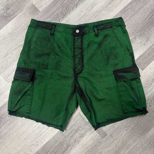 Thats a Awful Lot of Cough Syrup Double Cup Cargo Denim Shorts (Green)