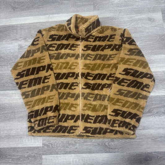Supreme Repeat Jacquard Fleece Jacket (Brown)