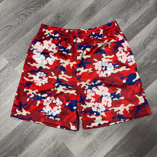 Denim Tear Mesh Camo Shorts (Red)