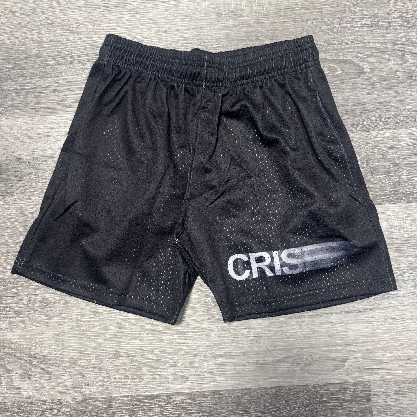 Crisp NYC Blurred Mesh Shorts (Black)