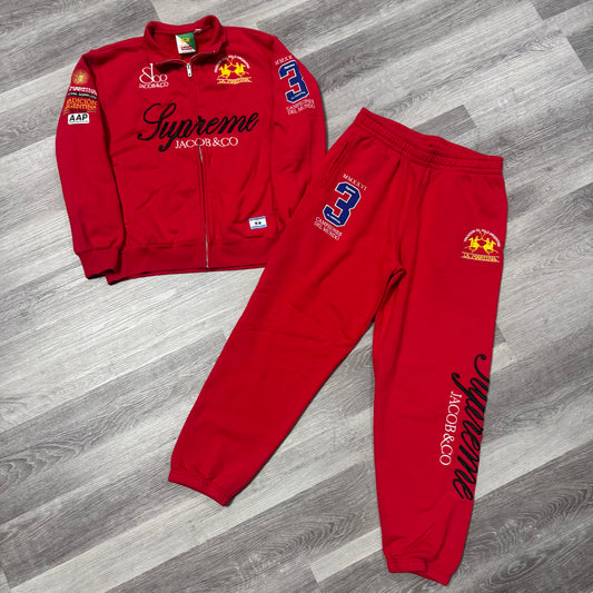 Supreme X La Martina X Jacob & Co Zip Up Sweatsuit (Red)