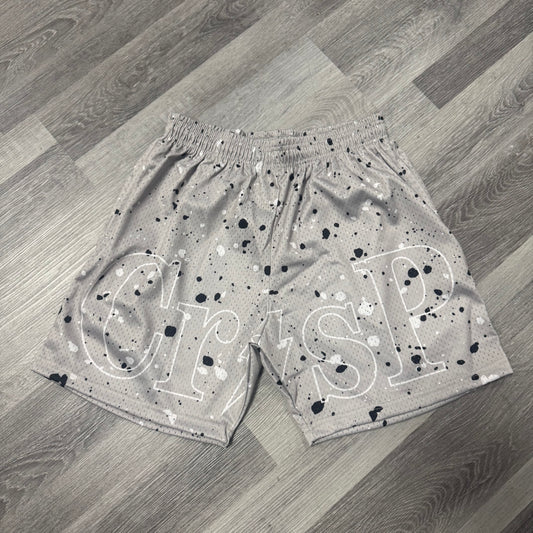 Crispy NYC Grey Cement Mesh Shorts