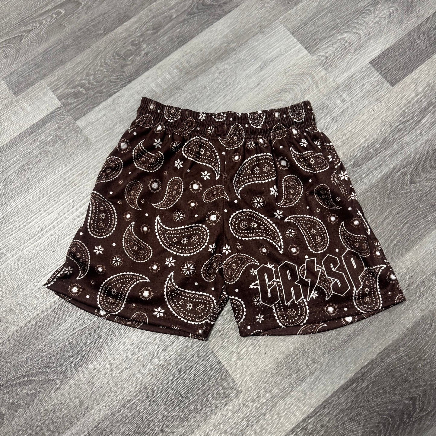 Crispy NYC Brown Bandana Mesh Shorts