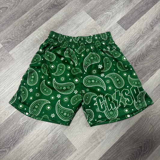 Crispy NYC Green Bandana Mesh Shorts