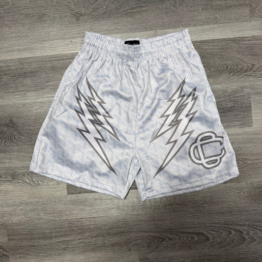 Corrupted Creative White Lightning Mesh Shorts