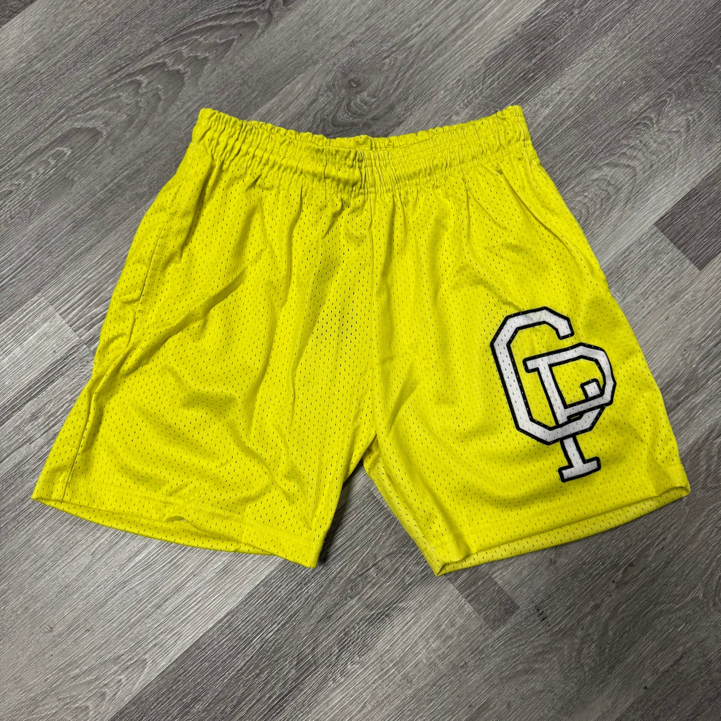 Crispy NYC Logo Mesh Shorts (Yellow/White)