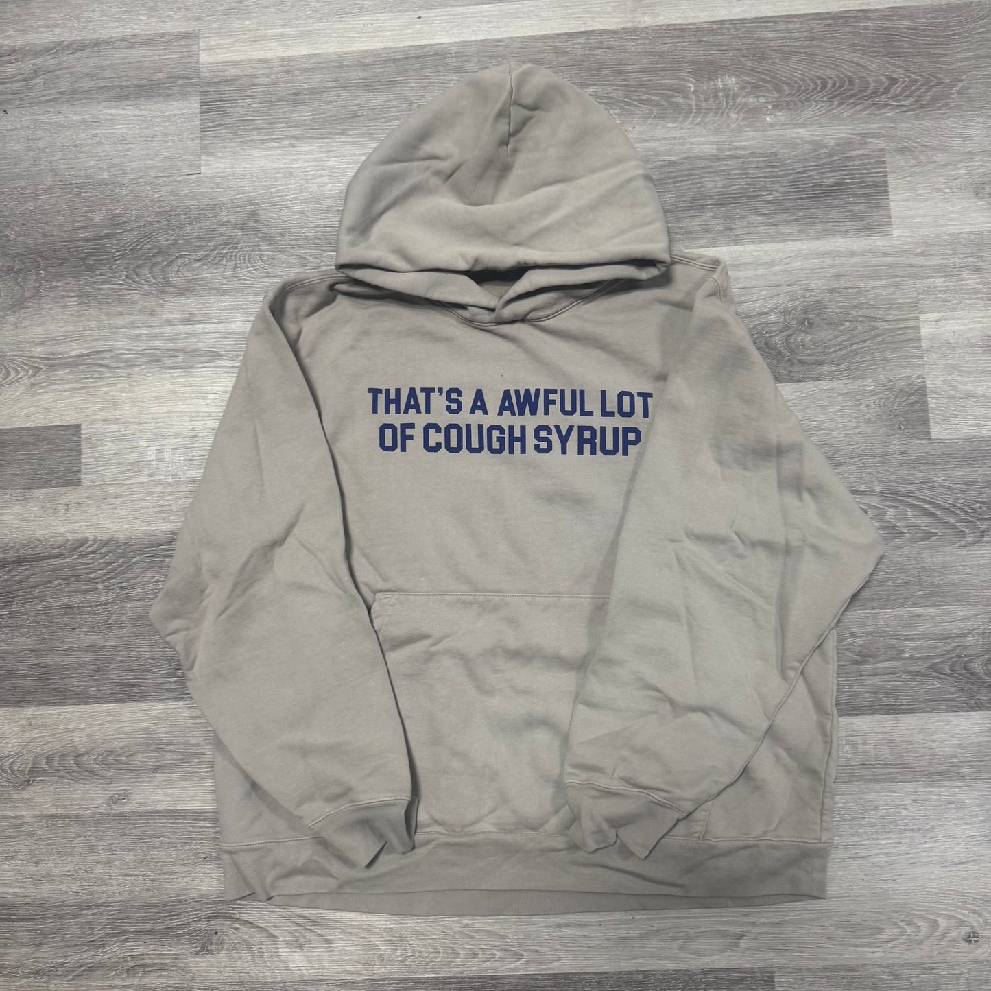 Thats A Awful Lot Of Cough Syrup Classic Hoodie (Grey/Blue)