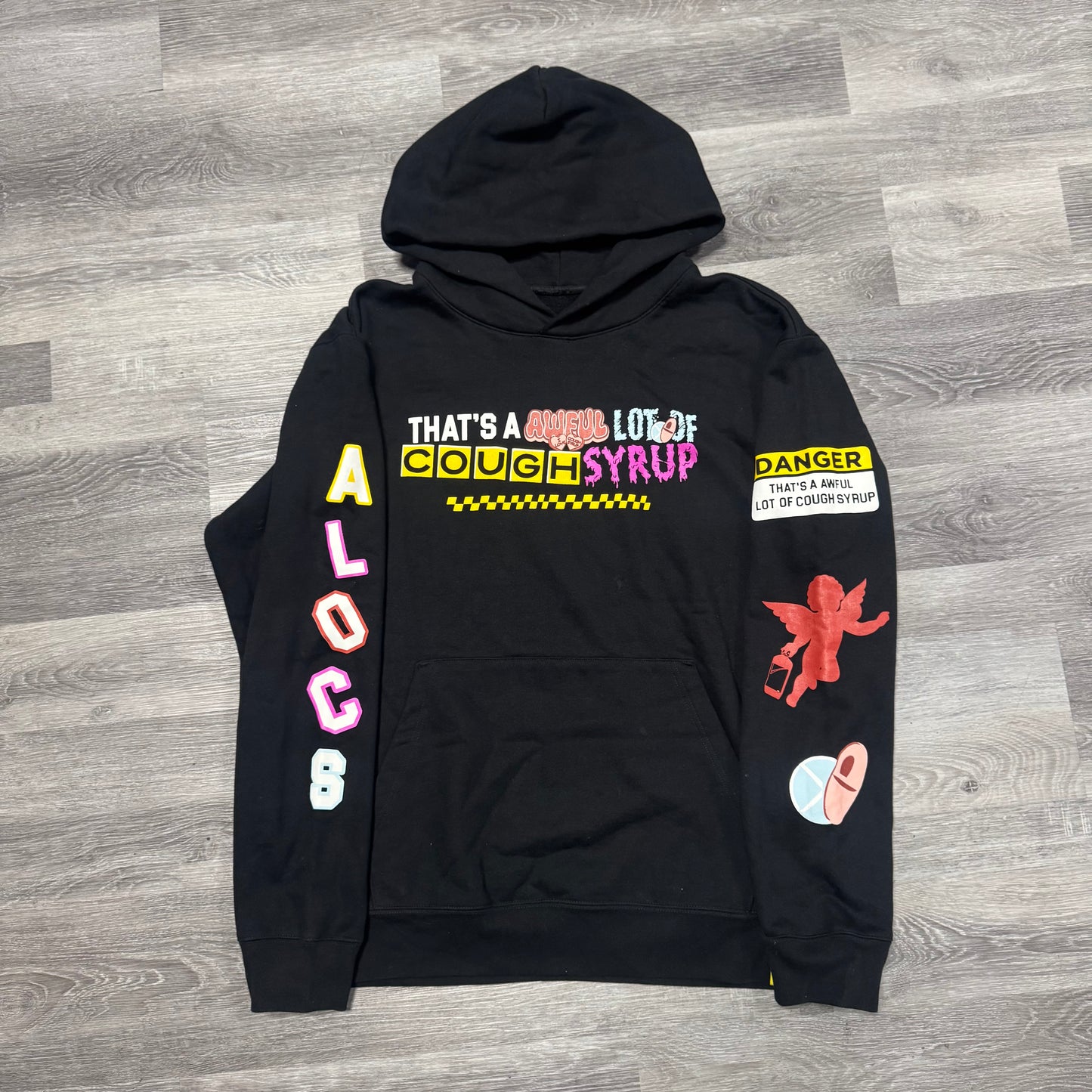 Thats A Awful Lot Of Cough Syrup Mixed Logo Hoodie