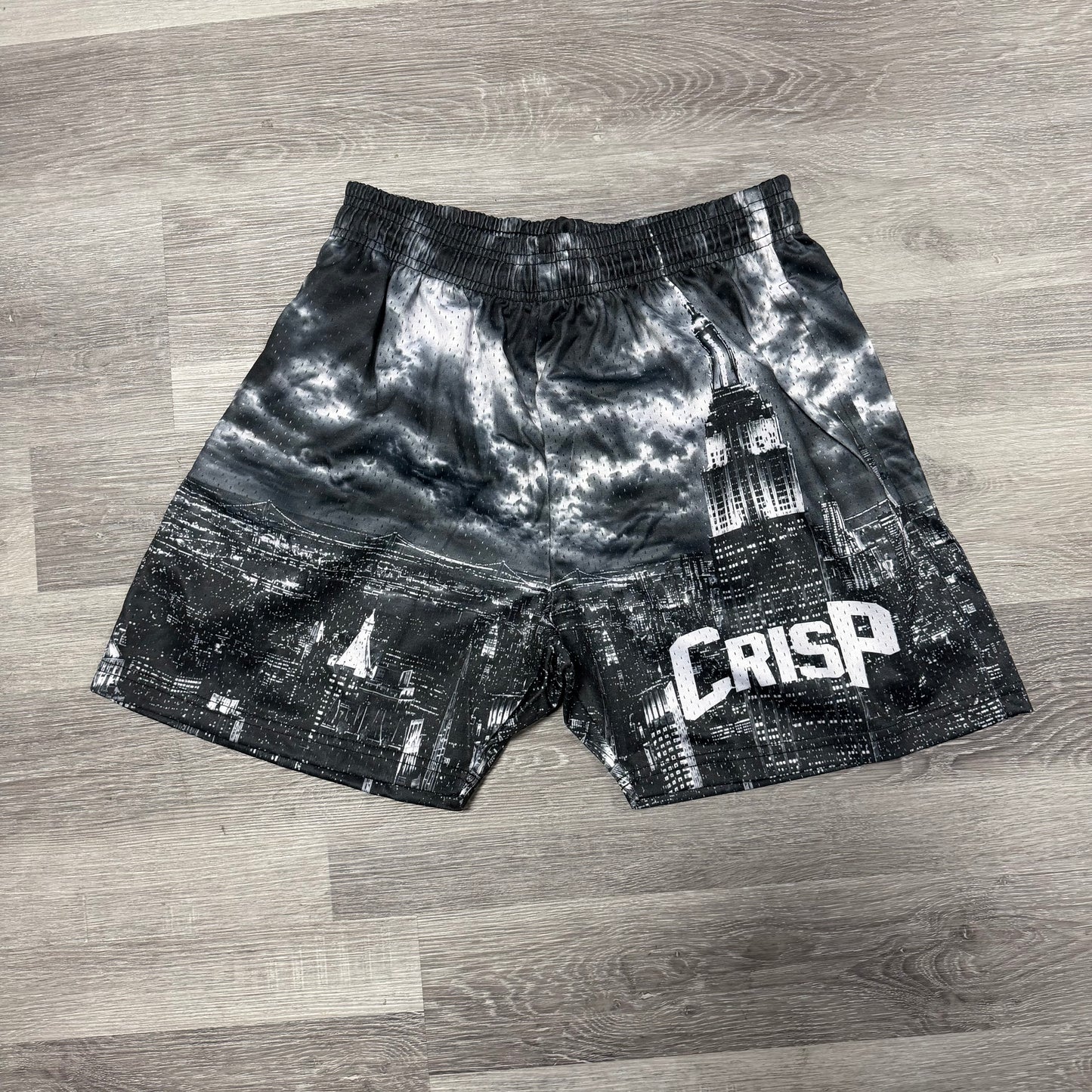 Crispy NYC Skyline Logo Mesh Shorts