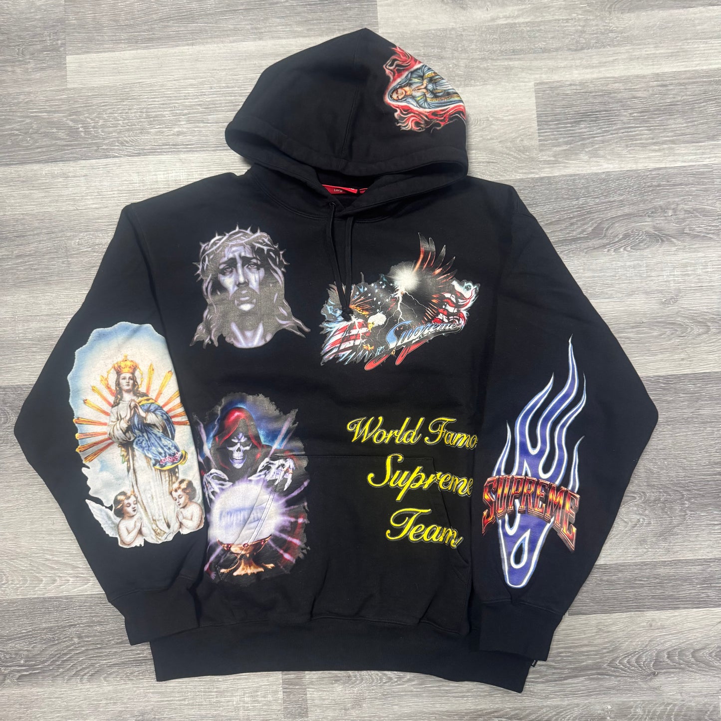 Supreme Sticker Hoodie (Black)