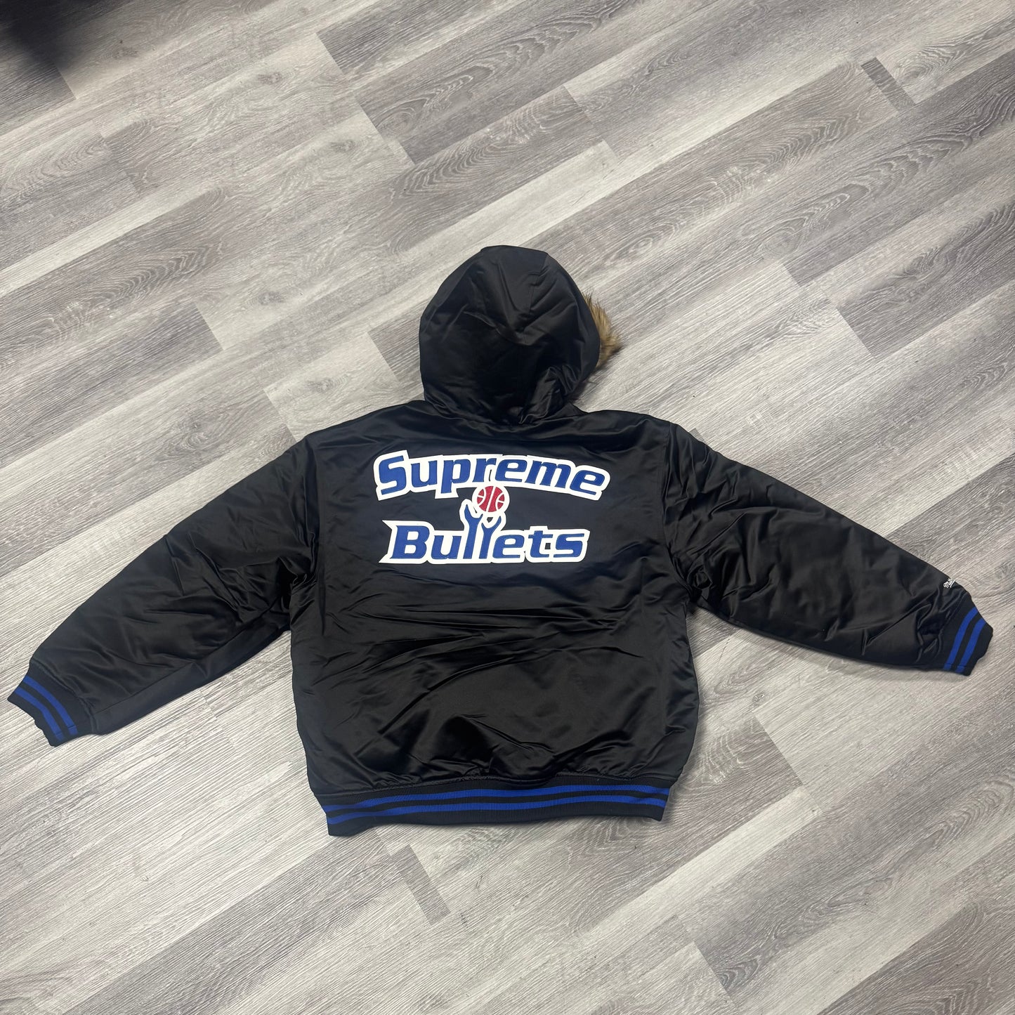 Supreme x Mitchell & Ness Bullets Varsity Jacket